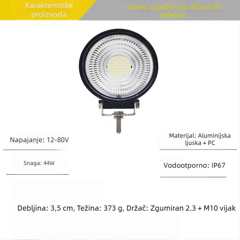 LED reflektor za tešku opremu Y32, 12V, 60W, 3000 lm, 6000K