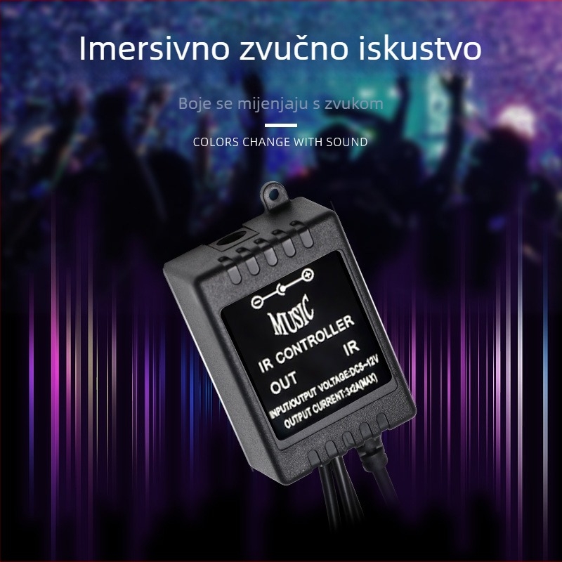 Unutarnje LED ambijentalno osvjetljenje automobila, USB napajanje, 12V, 15W, model Square Foot Light, univerzalna kompatibilnost