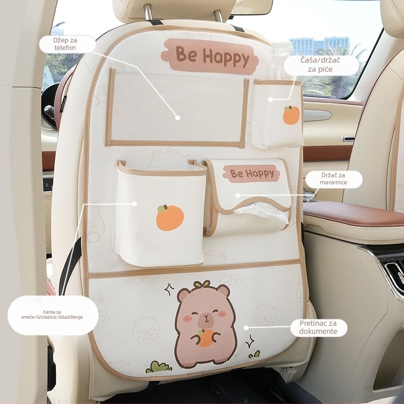 Kožna viseća torbica za pohranu za stražnja sjedala automobila, vodootporna