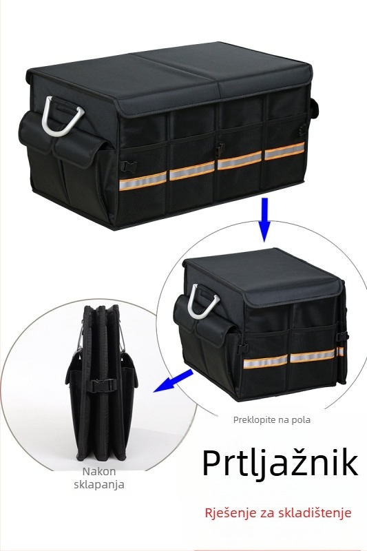 Kutija za prtljažnik automobila, sklopiva, od Oxford tkanine, kapacitet 36L/66L, plug-in montaža