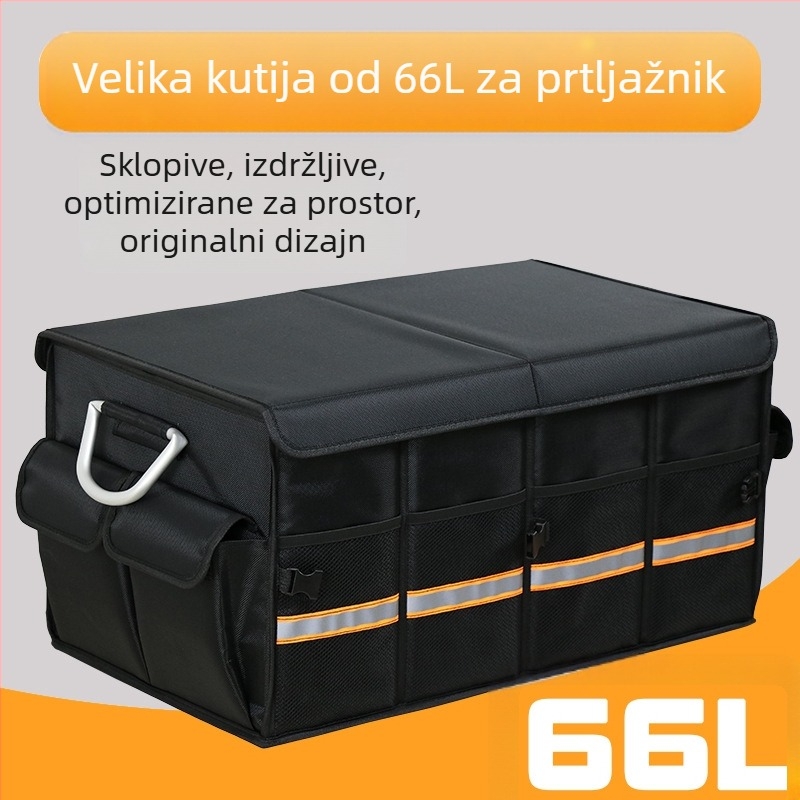 Kutija za prtljažnik automobila, sklopiva, od Oxford tkanine, kapacitet 36L/66L, plug-in montaža
