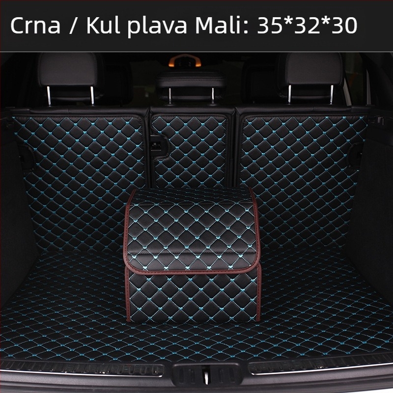 Sklopiva kožna kutija za auto za pohranu, sa šavanim uzorkom srca, 29–63 L, otisnut logo