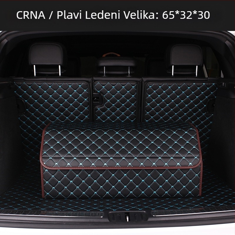 Sklopiva kožna kutija za auto za pohranu, sa šavanim uzorkom srca, 29–63 L, otisnut logo
