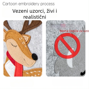Košara za pohranu od filca s karikaturnim vezom, velika kapaciteta, debeli filc, mogućnost logotipa