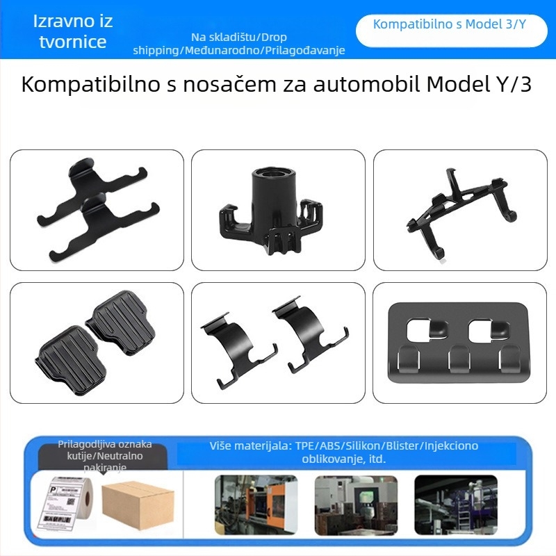 Kuka za stražnji naslon sjedala Tesla Model Y/Model 3 s držačem za telefon i tablet – brza ugradnja, električno stezanje
