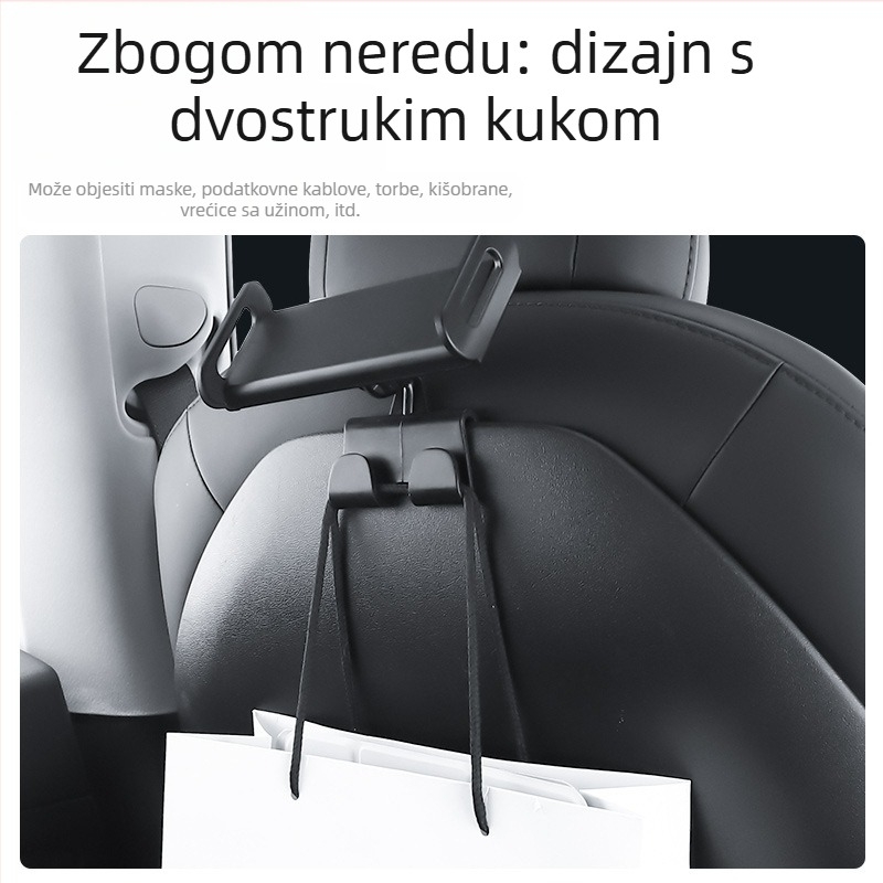 Kuka za stražnji naslon sjedala Tesla Model Y/Model 3 s držačem za telefon i tablet – brza ugradnja, električno stezanje