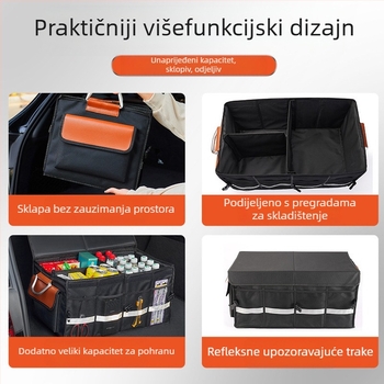Kutija za odlaganje u prtljažniku automobila, Oxford tkanina, sklopiva, vodootporna, prilagodljiva s ispisom logotipa