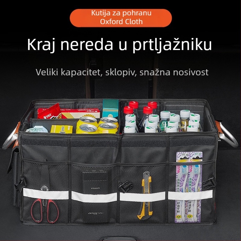 Kutija za odlaganje u prtljažniku automobila, Oxford tkanina, sklopiva, vodootporna, prilagodljiva s ispisom logotipa