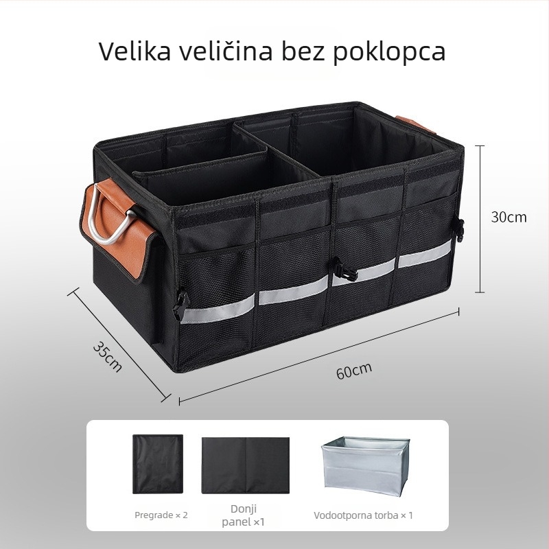 Kutija za odlaganje u prtljažniku automobila, Oxford tkanina, sklopiva, vodootporna, prilagodljiva s ispisom logotipa