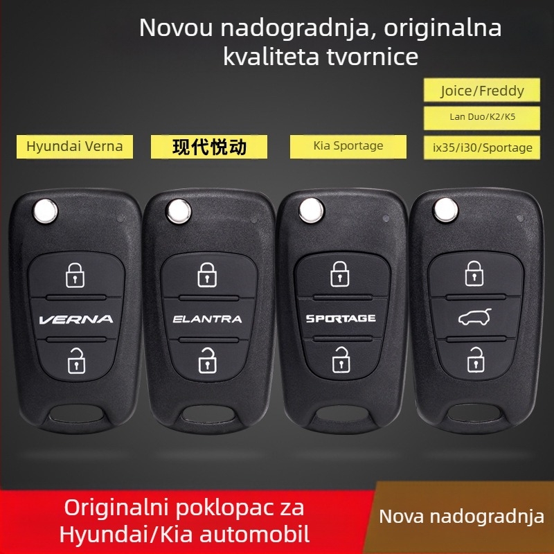 Daljinsko kućište ključa za Hyundai/Kia modele (i30, ix35, Rena, Sonata 8, Lion Run, Smart Run, K2K5) – ABS kućište, bakrena oštrica, prilagodljiva obrada, model 01, težina 1