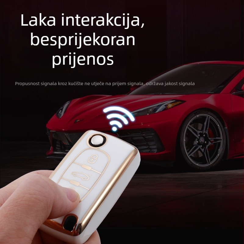 Futrola za ključ Peugeot D11J3, TPU, jednostavan stil, YHC