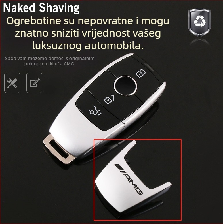 Stražnji poklopac kućišta ključa Mercedes-Benz za modele A-, C-, E-, S klase i GLB | TPU materijal | jednostavan stil