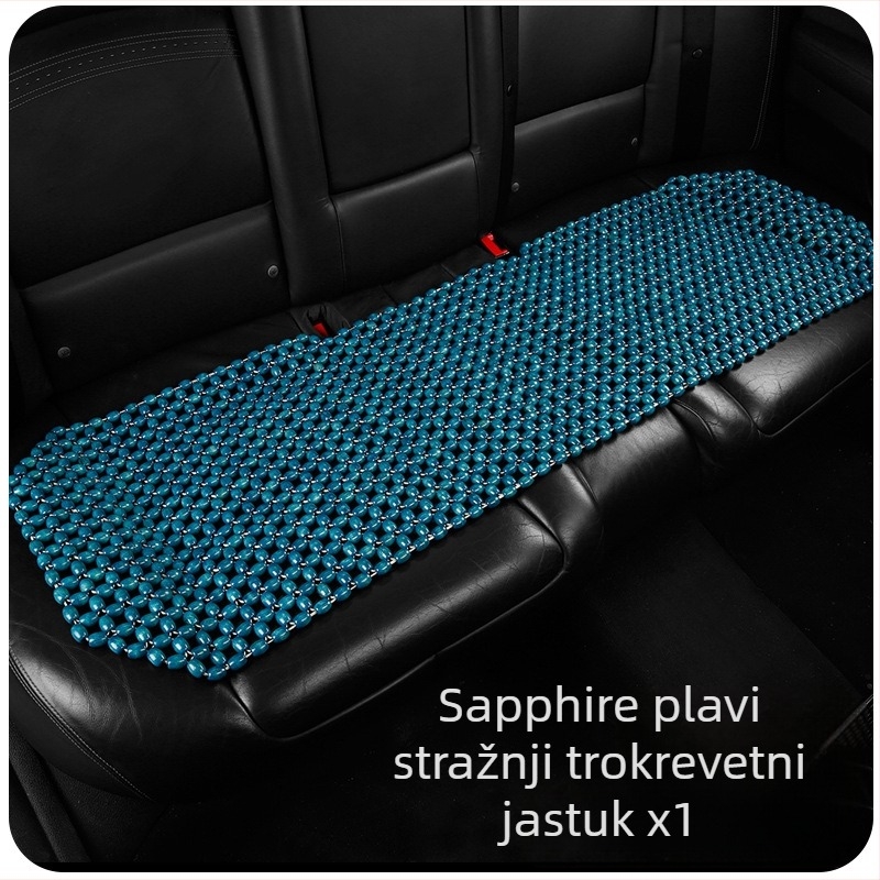 Auto jastuk za sjedalo s drvenim perlicama — trodjelni set, punilo od drveta, marka 007