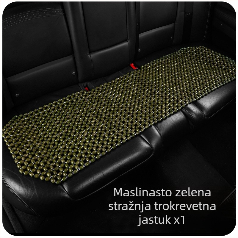 Auto jastuk za sjedalo s drvenim perlicama — trodjelni set, punilo od drveta, marka 007