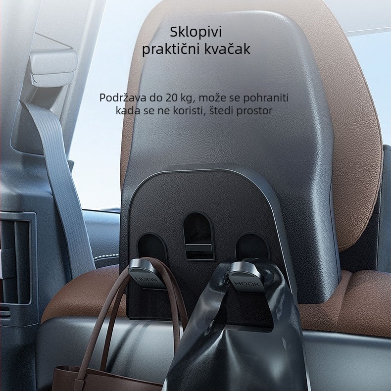 Jastuk za naslon za glavu u automobilu – Tesla Model 3/Y, memorijska pjena, velur, podesivo gore-dolje, prilagodljivo
