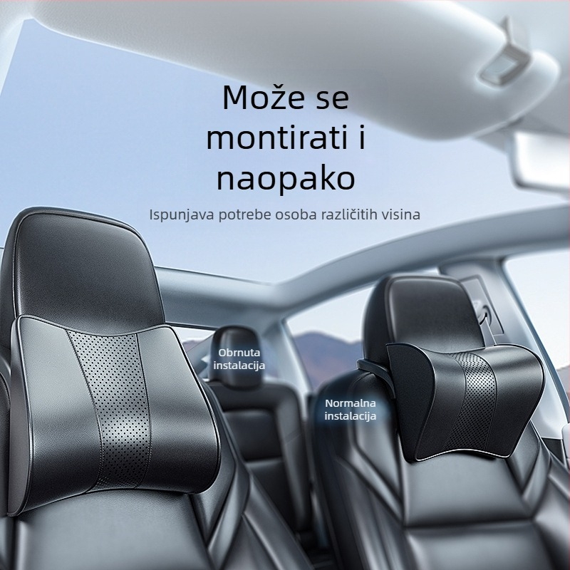 Jastuk za naslon za glavu u automobilu – Tesla Model 3/Y, memorijska pjena, velur, podesivo gore-dolje, prilagodljivo