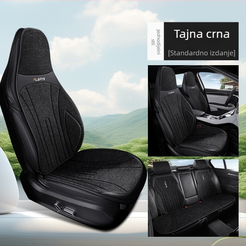 Prozračna lanena podložka za auto sjedalo zimi, polupokriven jastučić za vozačko sjedalo, udobna