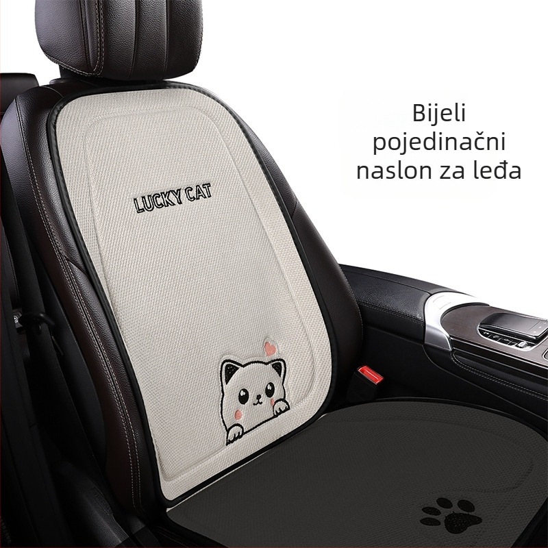 Set jastuka za auto s dizajnom mačje srce, za sve sezone, prozračan, punjenje od sintetičkih vlakana, uključuje jastuk za sjedalo i jastuk za leđa.