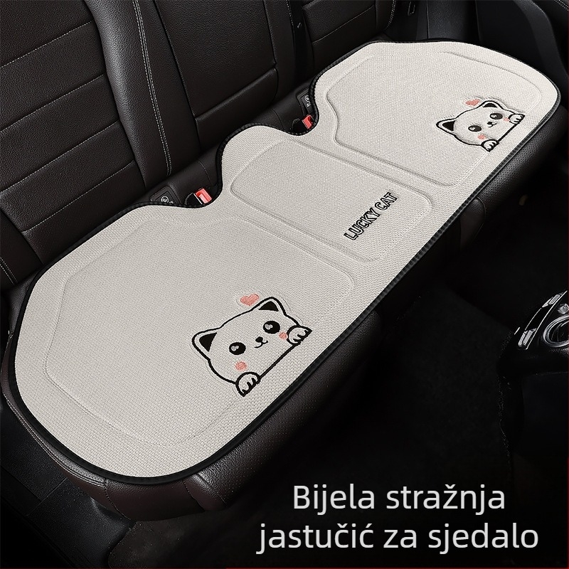 Set jastuka za auto s dizajnom mačje srce, za sve sezone, prozračan, punjenje od sintetičkih vlakana, uključuje jastuk za sjedalo i jastuk za leđa.