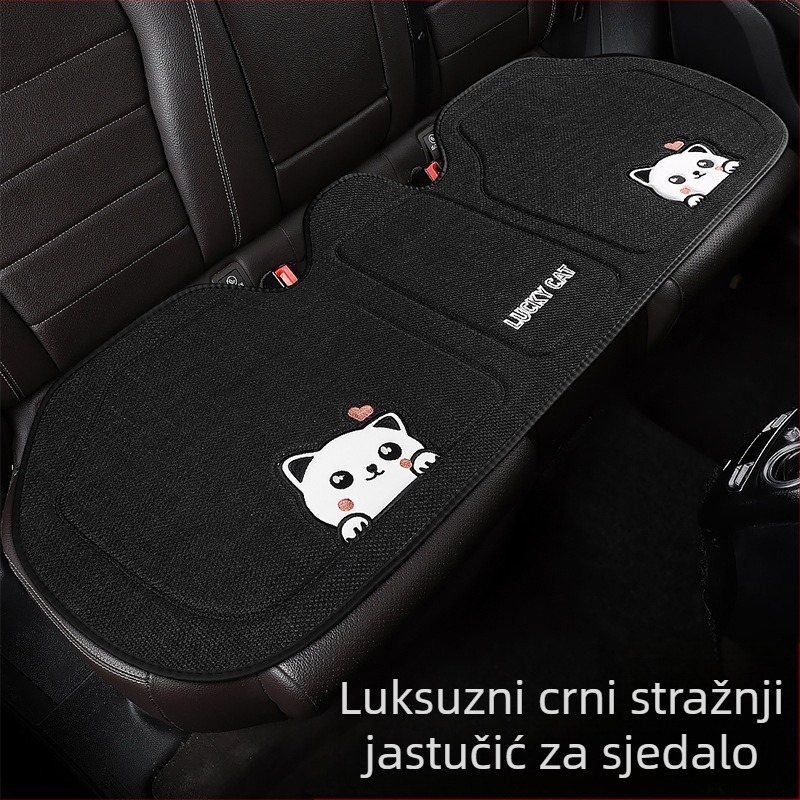 Set jastuka za auto s dizajnom mačje srce, za sve sezone, prozračan, punjenje od sintetičkih vlakana, uključuje jastuk za sjedalo i jastuk za leđa.