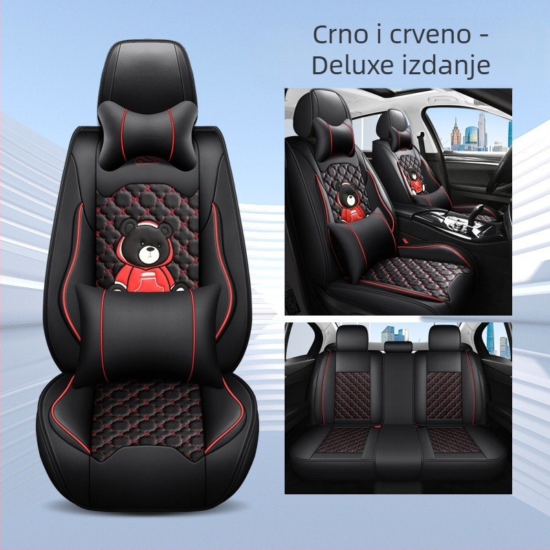 Presvlaka za auto sjedalo s kompletnim obuhvatom, karikatura stil, PU koža, punilo od sintetičkih vlakana, marka Xin Meng De, za sva godišnja doba