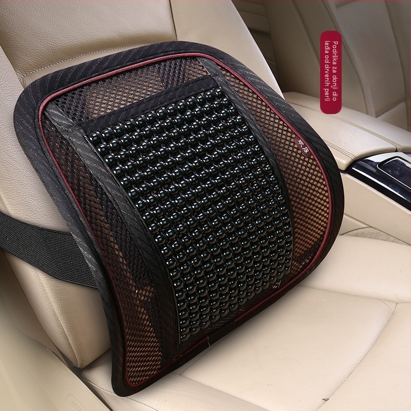 Sjedalni jastuk za automobil s drvenim perlicama i prozračnim punilom, ljetna upotreba, univerzalna kompatibilnost, prilagodljiva obrada