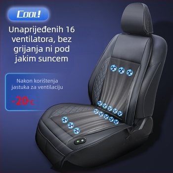 Ljetna automobilna ventilirana podloga za sjedenje s USB sučeljem i ventilatorom u naslonu