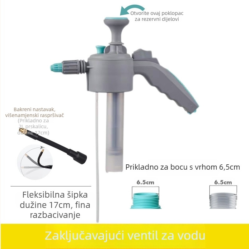 Set mlaznica za čajnik/zalijevanje s univerzalnim štapom, teleskopskim produženjem, pjenastom mlaznicom, mlaznicom s mjehurićima