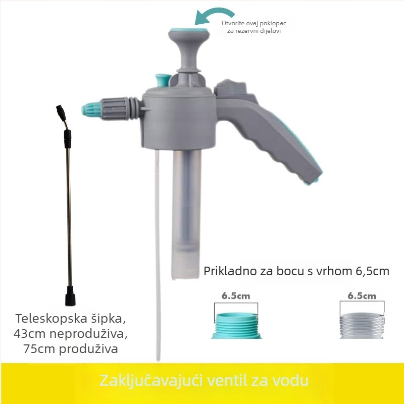 Set mlaznica za čajnik/zalijevanje s univerzalnim štapom, teleskopskim produženjem, pjenastom mlaznicom, mlaznicom s mjehurićima