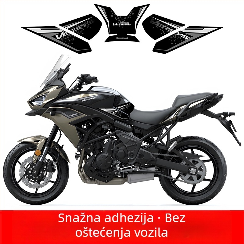 Kawasaki 650 Naljepnica za spremnik goriva – PVC, uzorak ribljih kostiju, ljepilo za primjenu, prilagodljivo