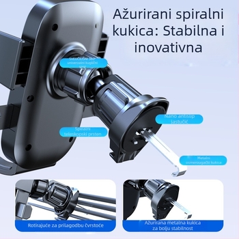 Držač za telefon u automobilu za ploču s instrument pločom i ventilacijskim otvorom – horizontalni i vertikalni zaslon, klik montaža, univerzalno za vozila