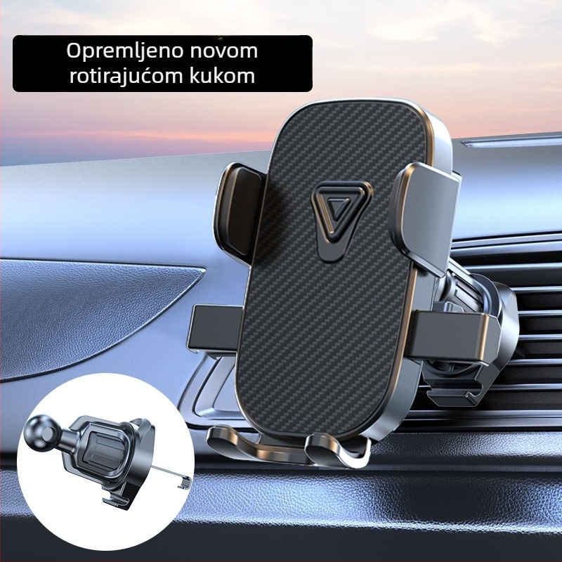Držač za telefon u automobilu za ploču s instrument pločom i ventilacijskim otvorom – horizontalni i vertikalni zaslon, klik montaža, univerzalno za vozila