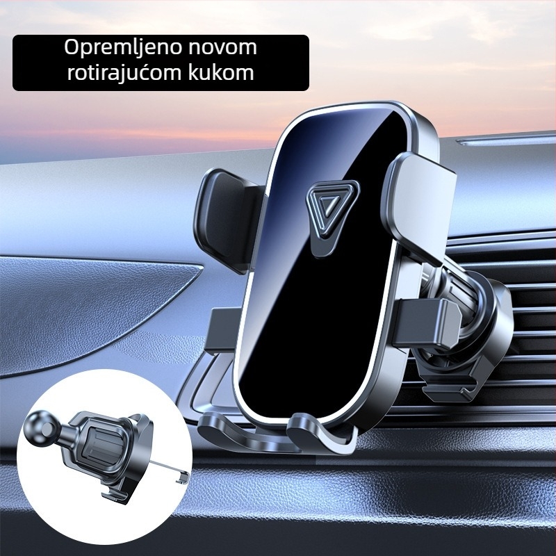 Držač za telefon u automobilu za ploču s instrument pločom i ventilacijskim otvorom – horizontalni i vertikalni zaslon, klik montaža, univerzalno za vozila
