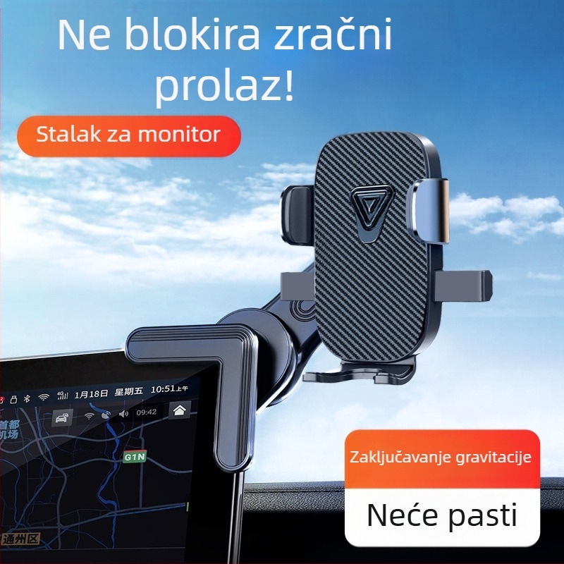 Držač za telefon u automobilu za ploču s instrument pločom i ventilacijskim otvorom – horizontalni i vertikalni zaslon, klik montaža, univerzalno za vozila