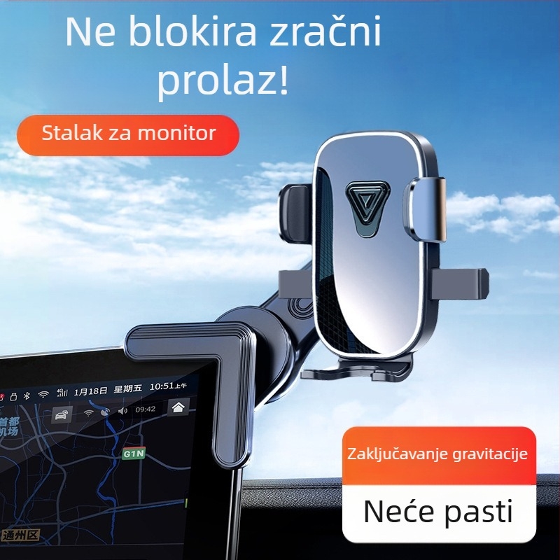 Držač za telefon u automobilu za ploču s instrument pločom i ventilacijskim otvorom – horizontalni i vertikalni zaslon, klik montaža, univerzalno za vozila