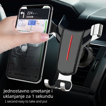 Auto držač za telefon s gravitacijskim mehanizmom za otvor zraka, od aluminijske legure, univerzalni