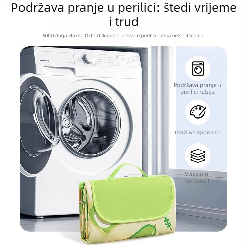 Piknik podmetač – otpornost na vlagu, debela, vodootporna kamping podloga; Oxford platno, PVC premaz; 1200 g; za 6–16 osoba
