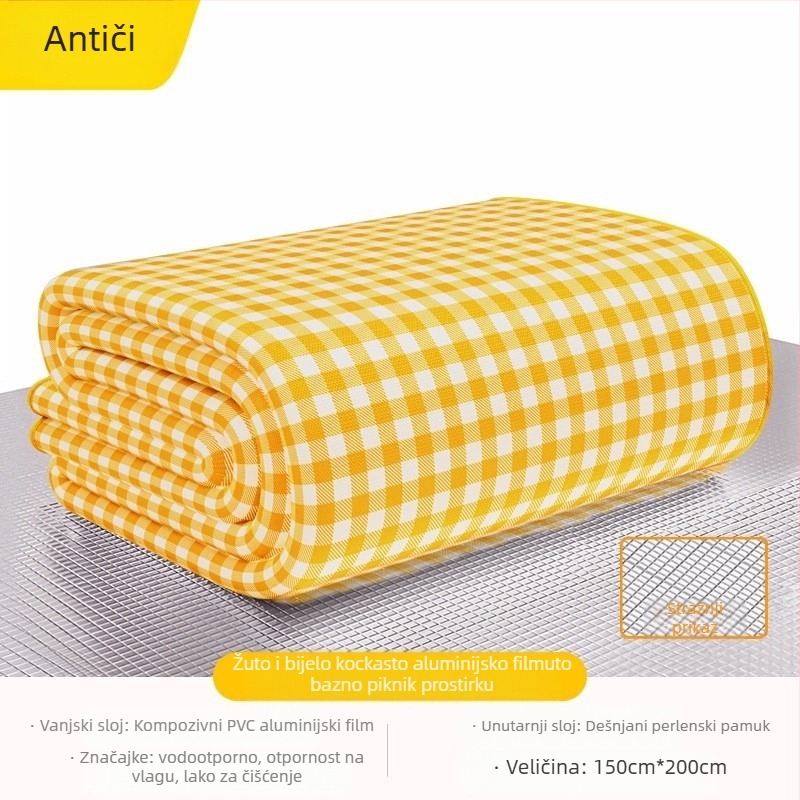 Piknik podmetač – otpornost na vlagu, debela, vodootporna kamping podloga; Oxford platno, PVC premaz; 1200 g; za 6–16 osoba