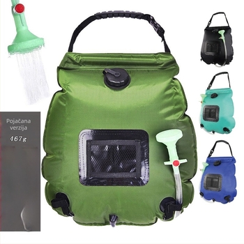 Vanjska vodena torba za kampiranje, prijenosna tuš torba, 20 L, PVC i vodootporna tkanina