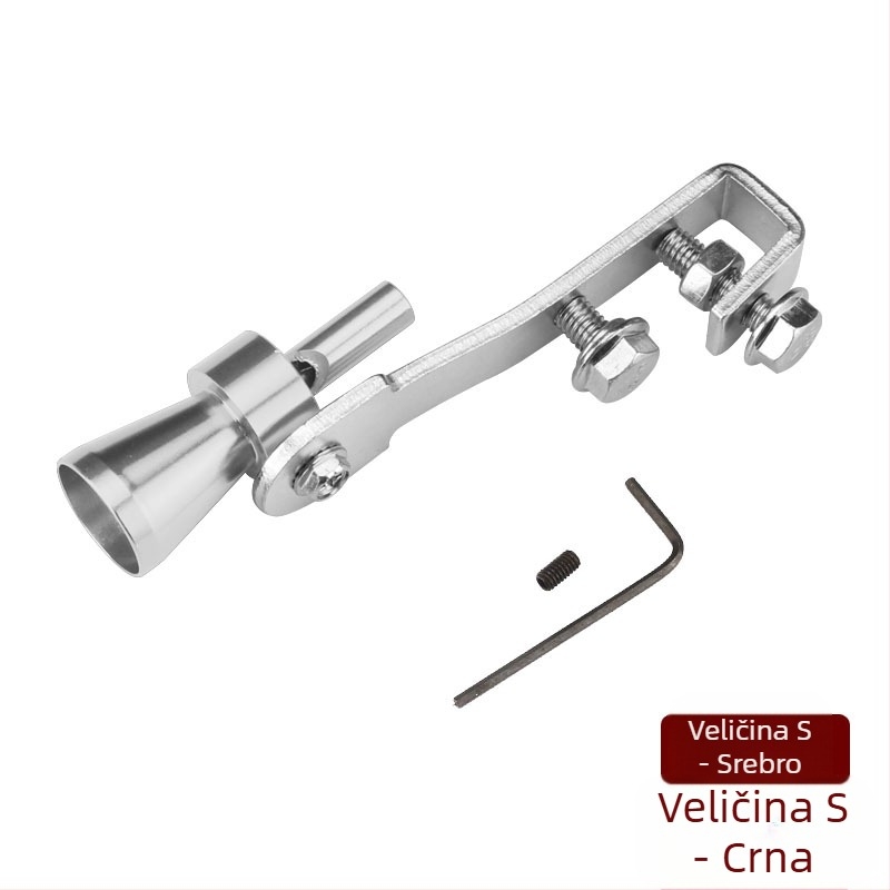 Turbo Whistler turbinska zviždaljka za automobile i motocikle, vanjski dodatak koji imitira zvuk ispuha, model EFFETTO TURBO, težina oko 110 g, sadrži 1 zviždaljku, 1 ključić i 1 vijak