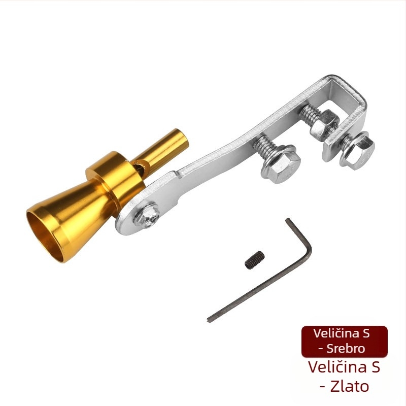 Turbo Whistler turbinska zviždaljka za automobile i motocikle, vanjski dodatak koji imitira zvuk ispuha, model EFFETTO TURBO, težina oko 110 g, sadrži 1 zviždaljku, 1 ključić i 1 vijak
