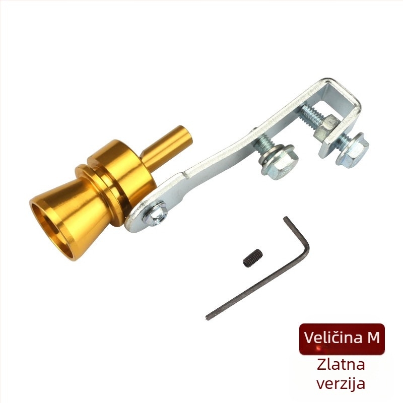 Turbo Whistler turbinska zviždaljka za automobile i motocikle, vanjski dodatak koji imitira zvuk ispuha, model EFFETTO TURBO, težina oko 110 g, sadrži 1 zviždaljku, 1 ključić i 1 vijak