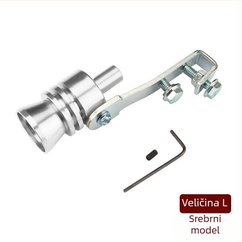 Turbo Whistler turbinska zviždaljka za automobile i motocikle, vanjski dodatak koji imitira zvuk ispuha, model EFFETTO TURBO, težina oko 110 g, sadrži 1 zviždaljku, 1 ključić i 1 vijak