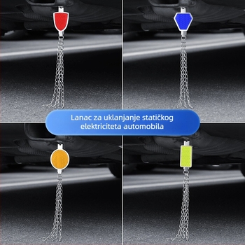 Automobilski eliminator statičkog elektriciteta – podesivi četverovijeni kovni reflektirajući elektrostaticki pojas, viseći tip, anti-statički (Marka: Turning Point)