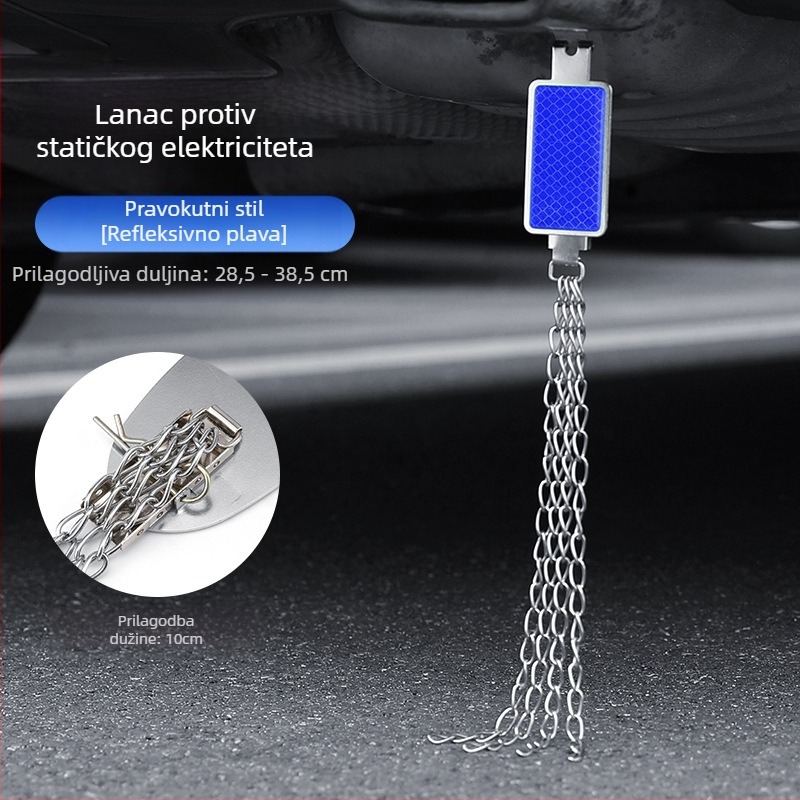 Automobilski eliminator statičkog elektriciteta – podesivi četverovijeni kovni reflektirajući elektrostaticki pojas, viseći tip, anti-statički (Marka: Turning Point)