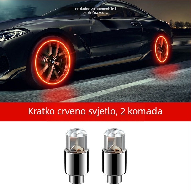 Svijetleći kapica ventila za bezdušnu gumu – aluminij, Snap-on, talijanski navoj, zajednička šupljina jezgre