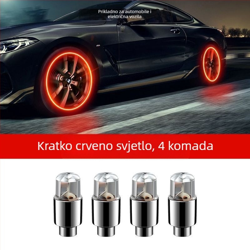 Svijetleći kapica ventila za bezdušnu gumu – aluminij, Snap-on, talijanski navoj, zajednička šupljina jezgre