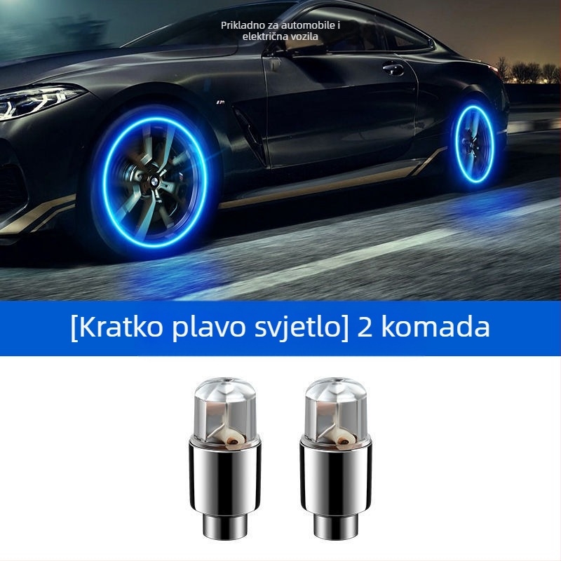 Svijetleći kapica ventila za bezdušnu gumu – aluminij, Snap-on, talijanski navoj, zajednička šupljina jezgre