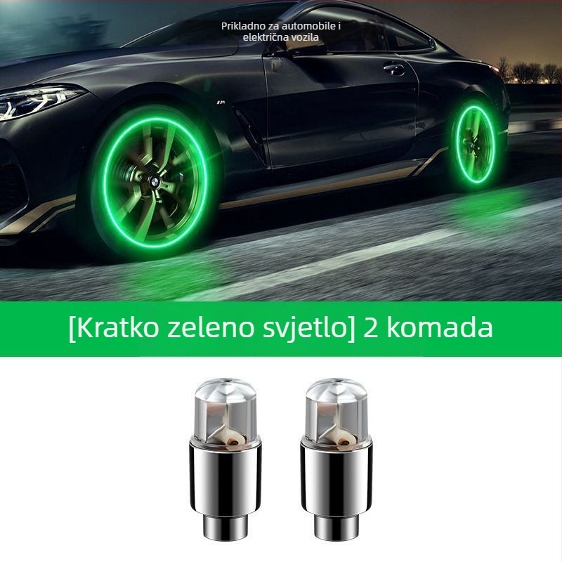 Svijetleći kapica ventila za bezdušnu gumu – aluminij, Snap-on, talijanski navoj, zajednička šupljina jezgre