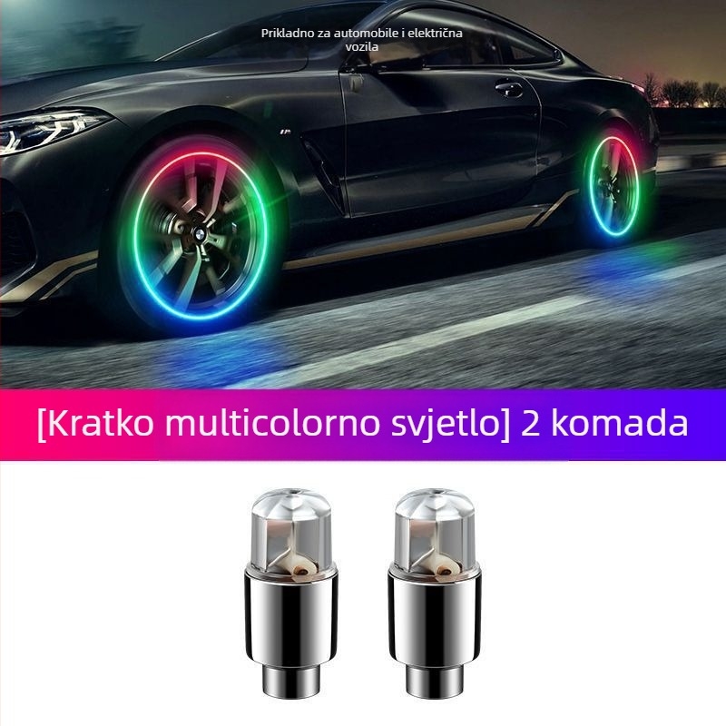 Svijetleći kapica ventila za bezdušnu gumu – aluminij, Snap-on, talijanski navoj, zajednička šupljina jezgre